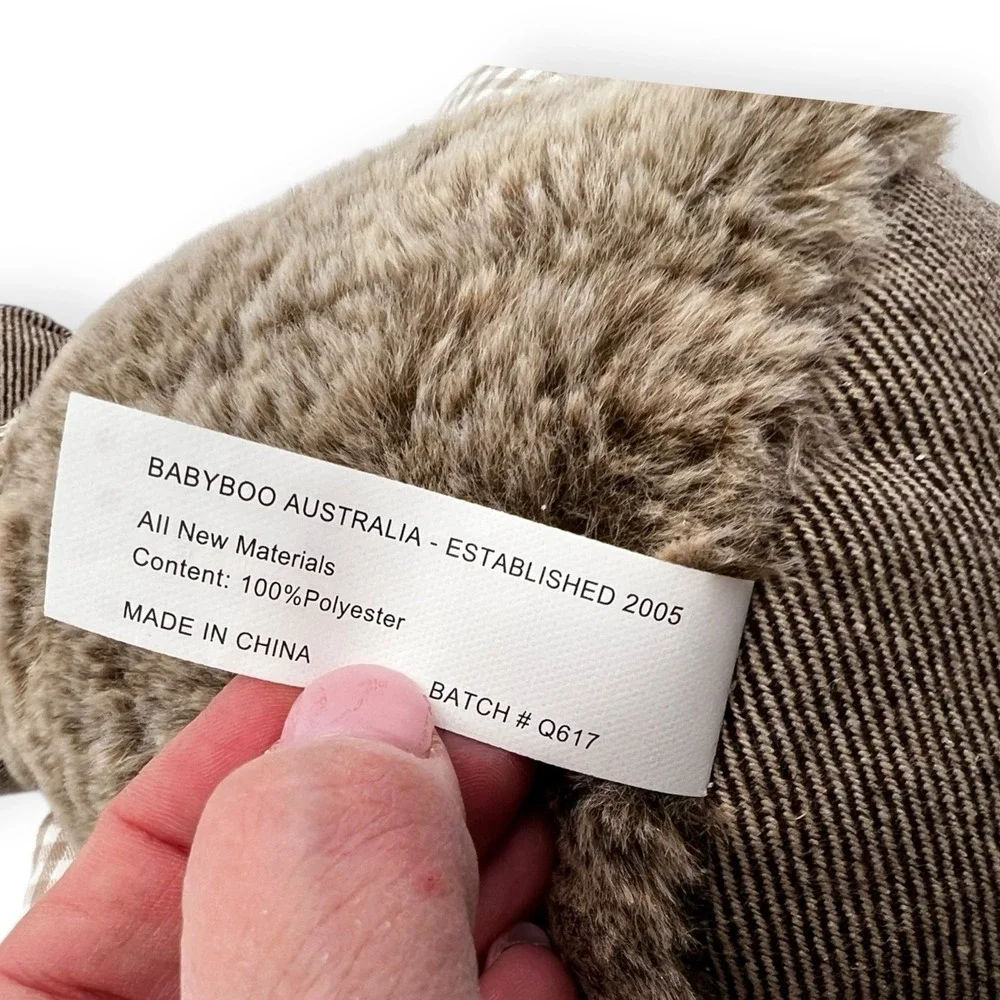 BabyBoo Australia Monkey Plush Strip Gingham Burlap Fuzz‎ Mixed Media